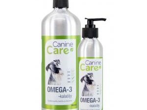 CanineCare Omega-3 kalaöljystä on saatavana pakkauskoot 250 ml ja 900 ml.
